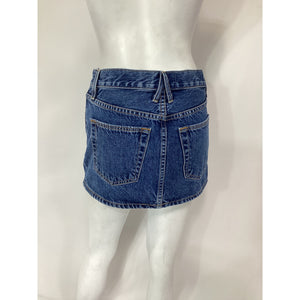 Slvrlake 'Low Rise' Blue Cotton Micro Mini Skirt Size 23
