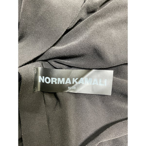 Norma Kamali Chic Black Drop Shoulder Side Drape Gown Dress Size M