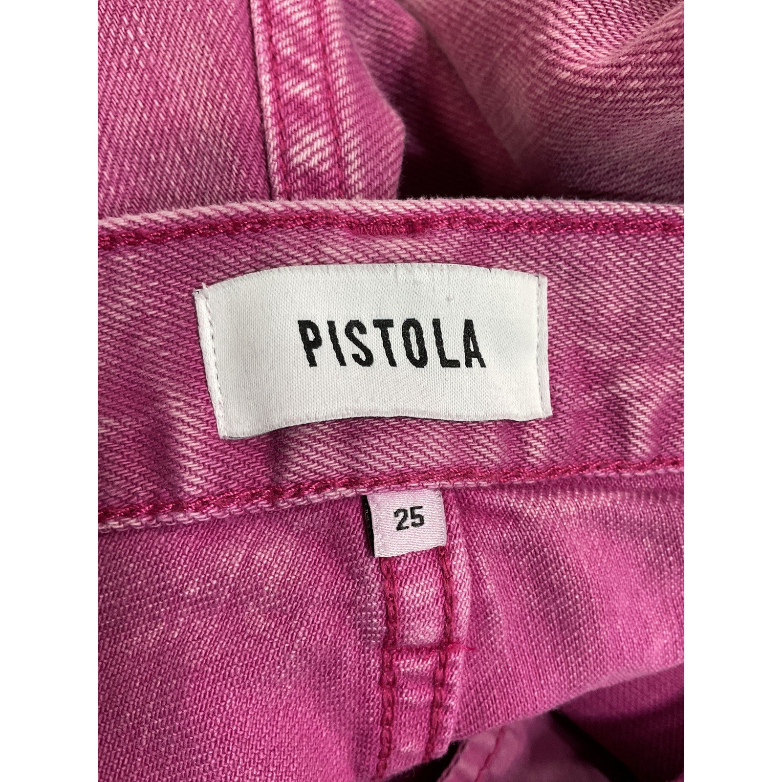 Pistola 'Bobbie' Pink Utility Mid Rise Straight Cargo Denim Jean Size 25