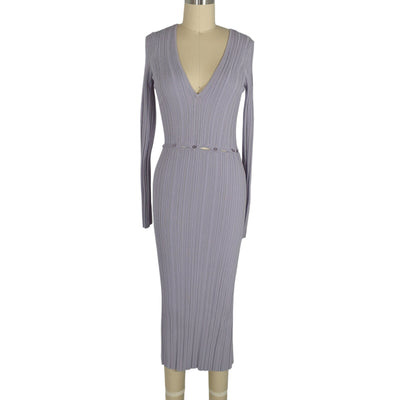LPA Ribbed Purple Delaire Midi Size L Dress NWT