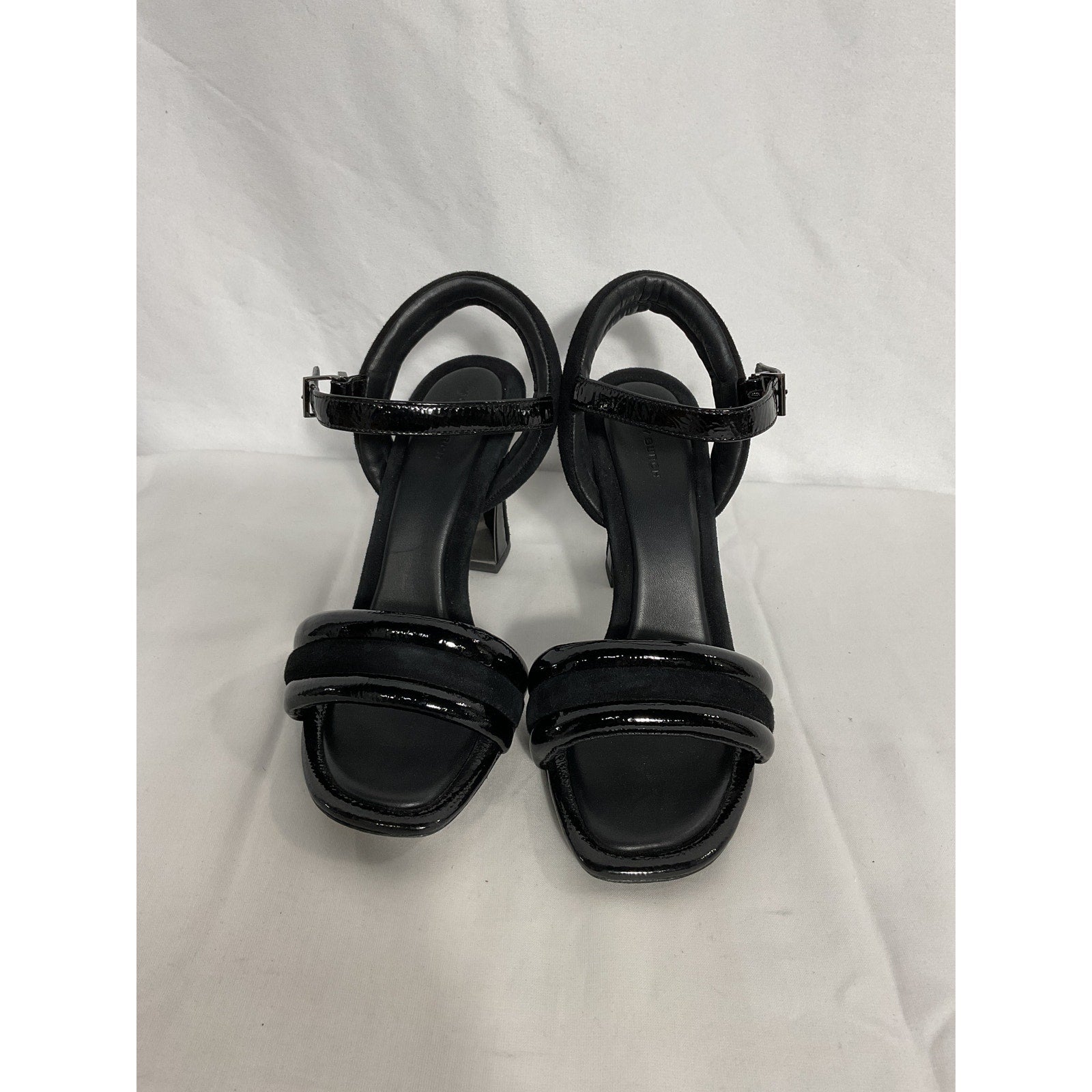 Tory Burch 'Puffed Up' Black Patent Leather Sandal Size 8