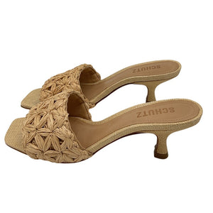 Schutz Woven Perla Dethalia Heeled Sandals Size 6.5