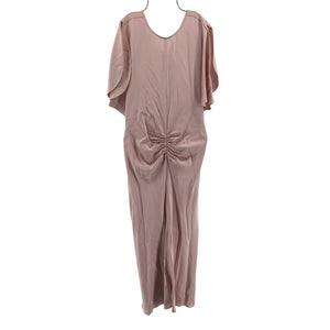 Victoria Beckham Elegant Blush Gathered Waist Midi Dress Size 14 UK / US 10