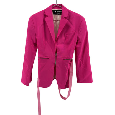 Jacquemus 'La Veste' Pink Virgin Wool Filu Blazer Size 36
