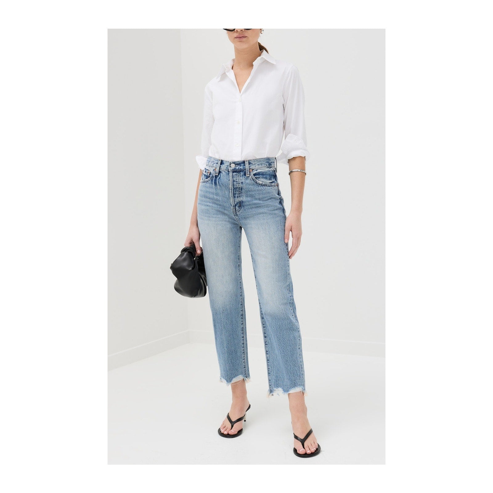 Pistola Denim Cassie Blue Cotton Crop Jeans Size 27