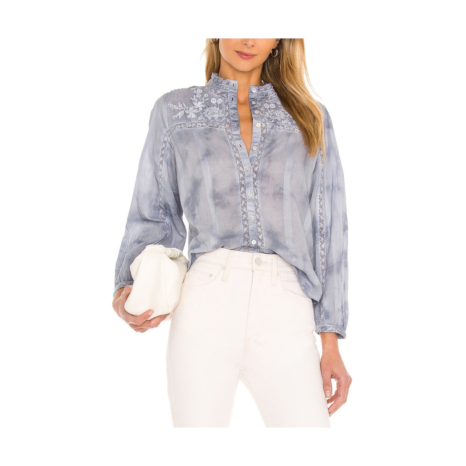 Loveshackfancy 'Ronda' Blue Top Size XS - NWT