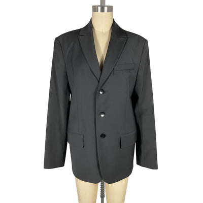 Tibi Tropical Wool Black Dennis Cutout Blazer Size 4