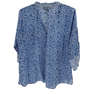 Hatch Floral Blue Olivia Blouse Size 0