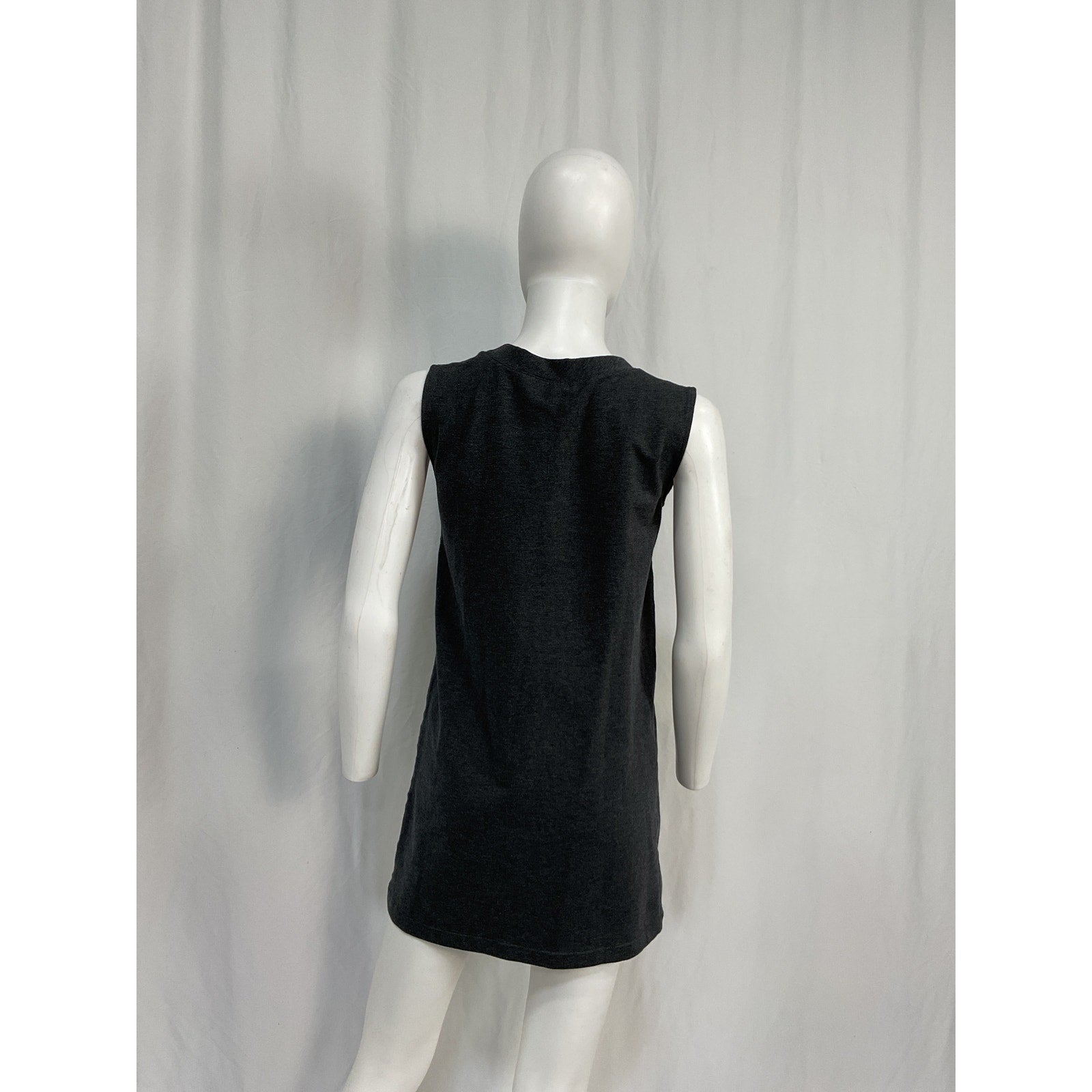 Norma Kamali Sleeveless Grey Cotton Tailored Terry Mini Dress Size S