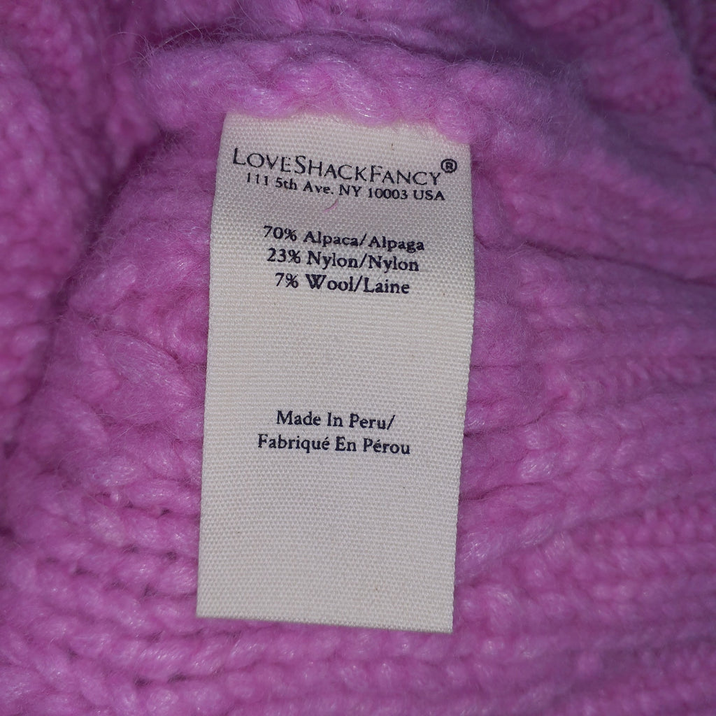 Loveshackfancy 'Parson' Pink Bow Ribbon Detail Pullover Size S