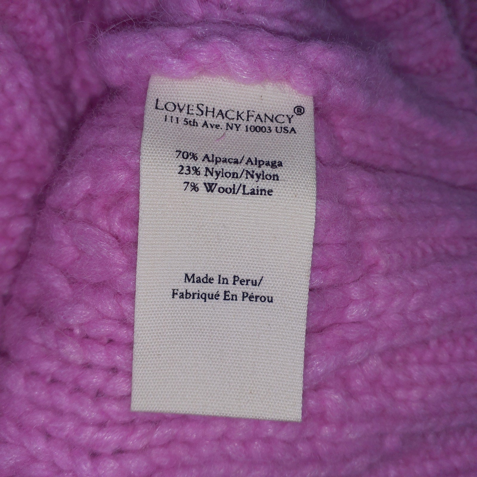 Loveshackfancy 'Parson' Pink Bow Ribbon Detail Pullover Size S
