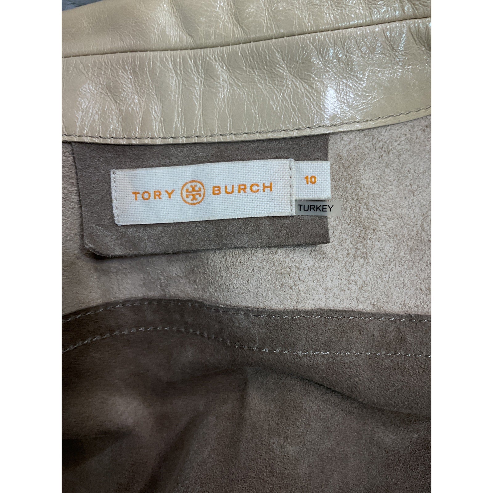 Tory Burch Tan Leather Jacket Size 10