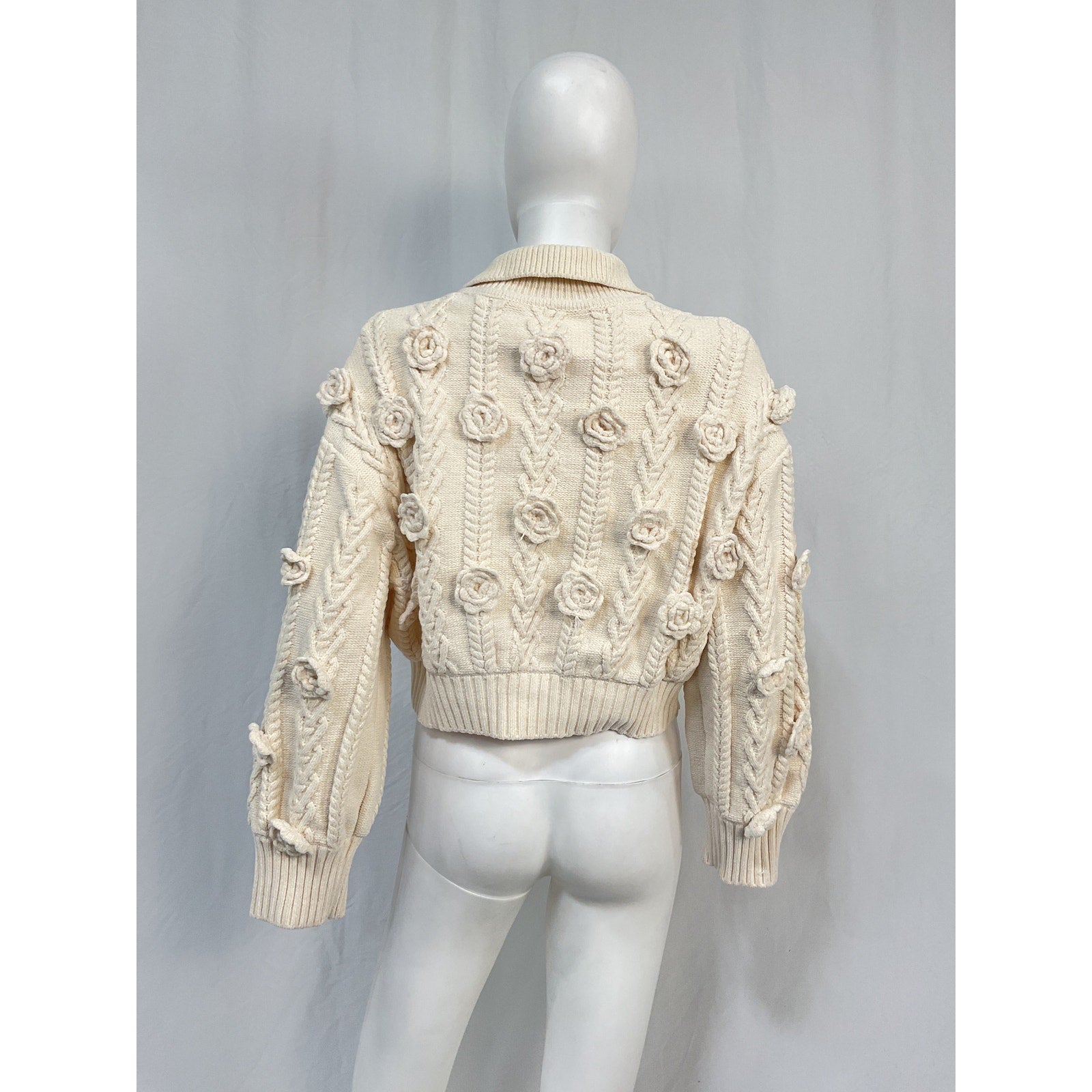 For Love & Lemons 'Mel' White Polyester Cardigan Size S