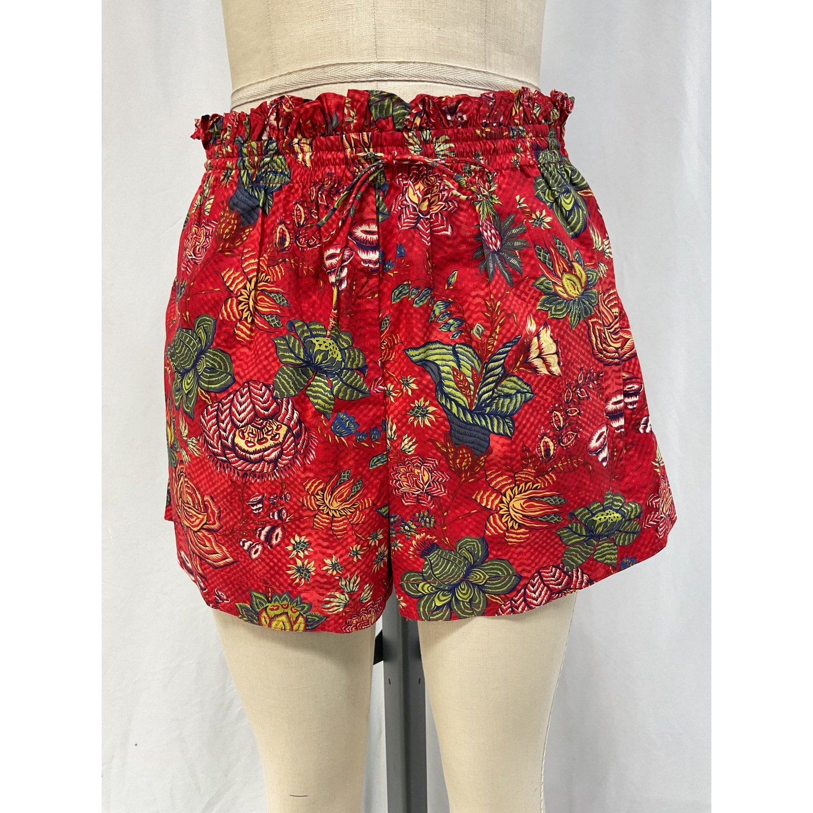 Ulla Johnson 'Devin' Red Poplin Shorts Size 2