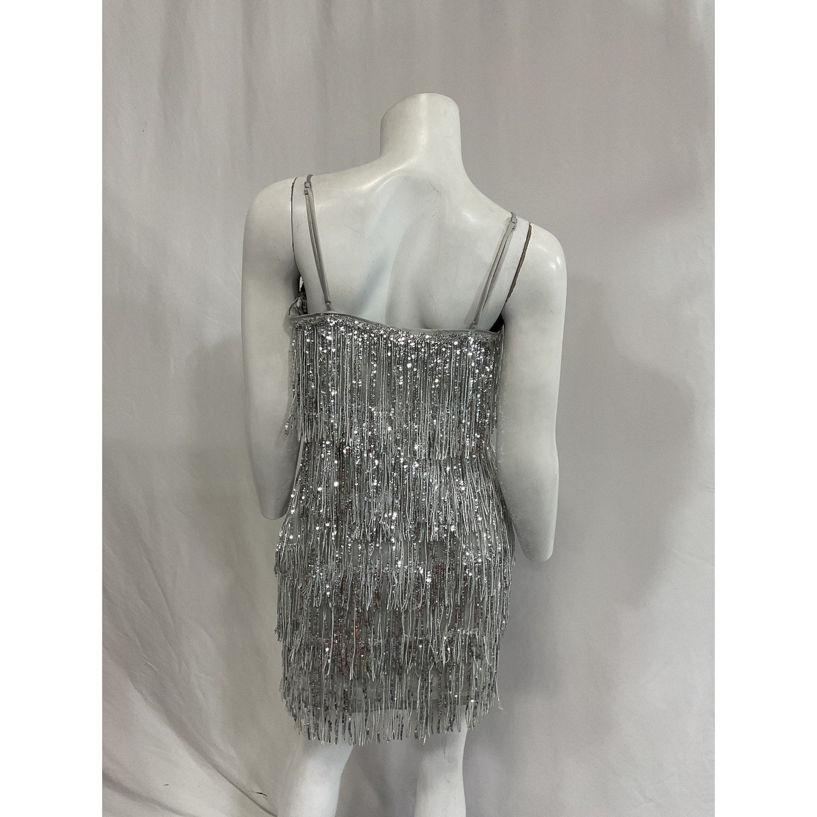 Majorelle 'Samara' Silver Sequin Mini Dress Size S