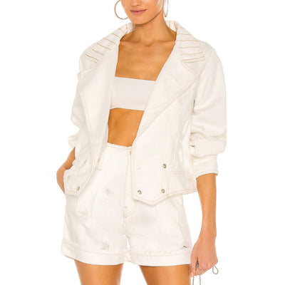 Retrofête Oversized Cream Lapel Jacket Size XS