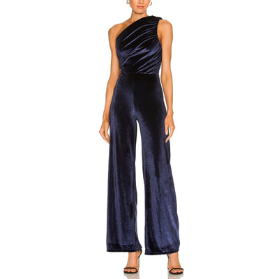 House Of Harlow 1960 Velvet Navy Blue Brianza Jumpsuit Size XS