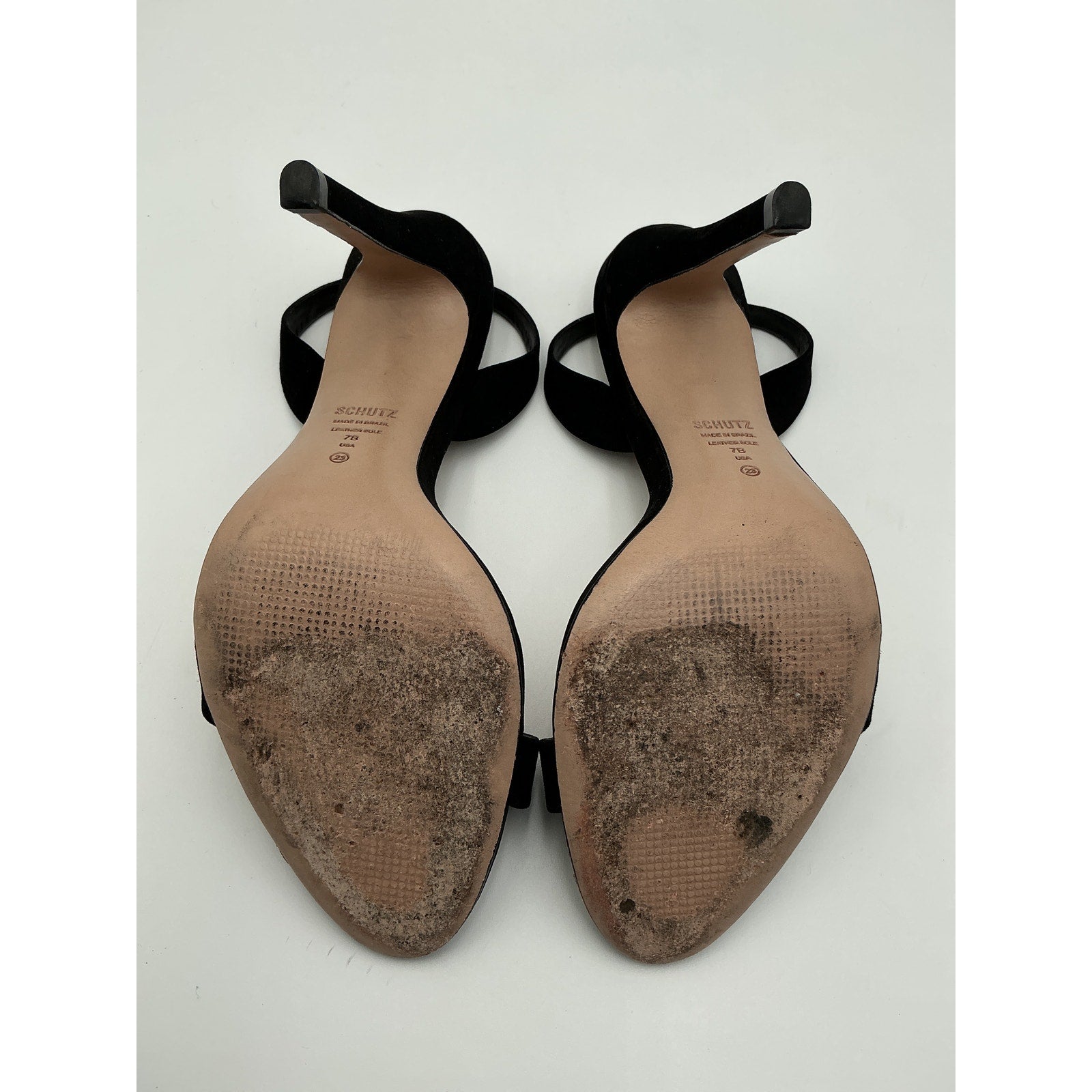 Schutz 'Luriane' Black Suede Leather Heel Size 7