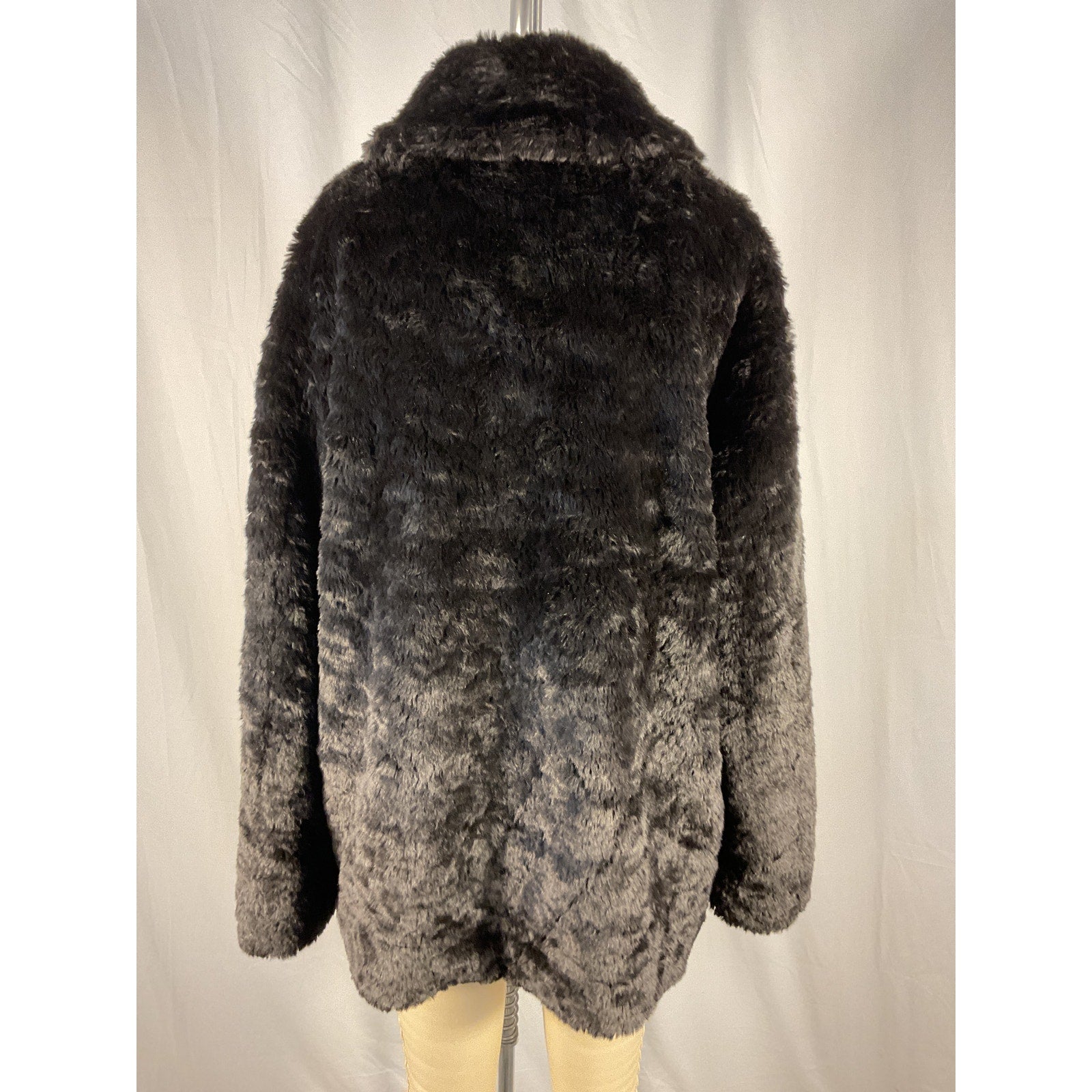 Proenza Schouler Label Black Modacrylic Faux Fur Peacoat Size S