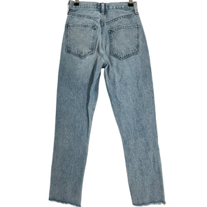 Agolde High-Rise Straight Cropped Blue Riley Denim Jeans Size 23