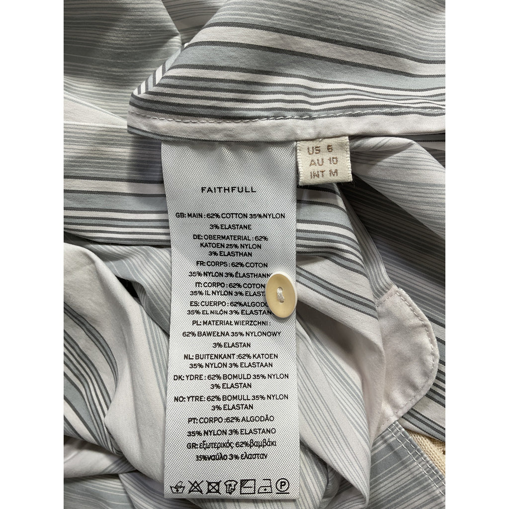 Faithfull The Brand 'En Vau' White Poplin Shirt Size 6