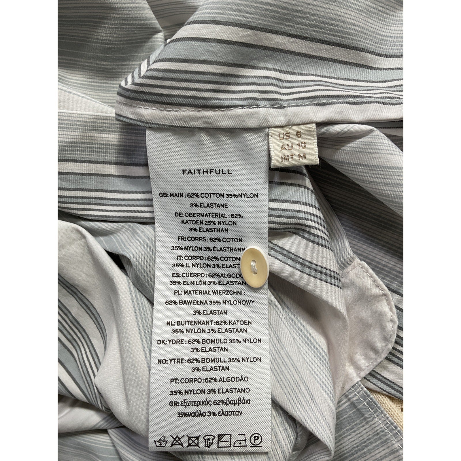 Faithfull The Brand 'En Vau' White Poplin Shirt Size 6