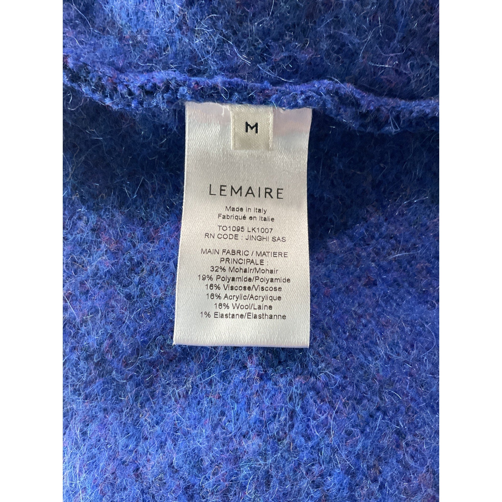 Lemaire Blue Mohair Brushed Sweater Size M