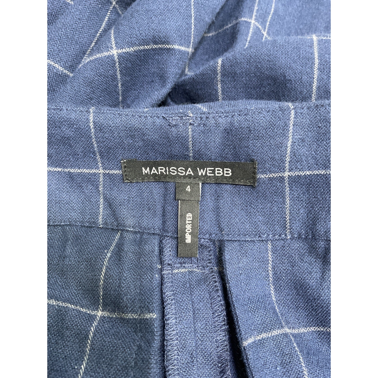 Marissa Webb Syd Lightweight Blue Cotton Flannel Balloon Pant Size 4