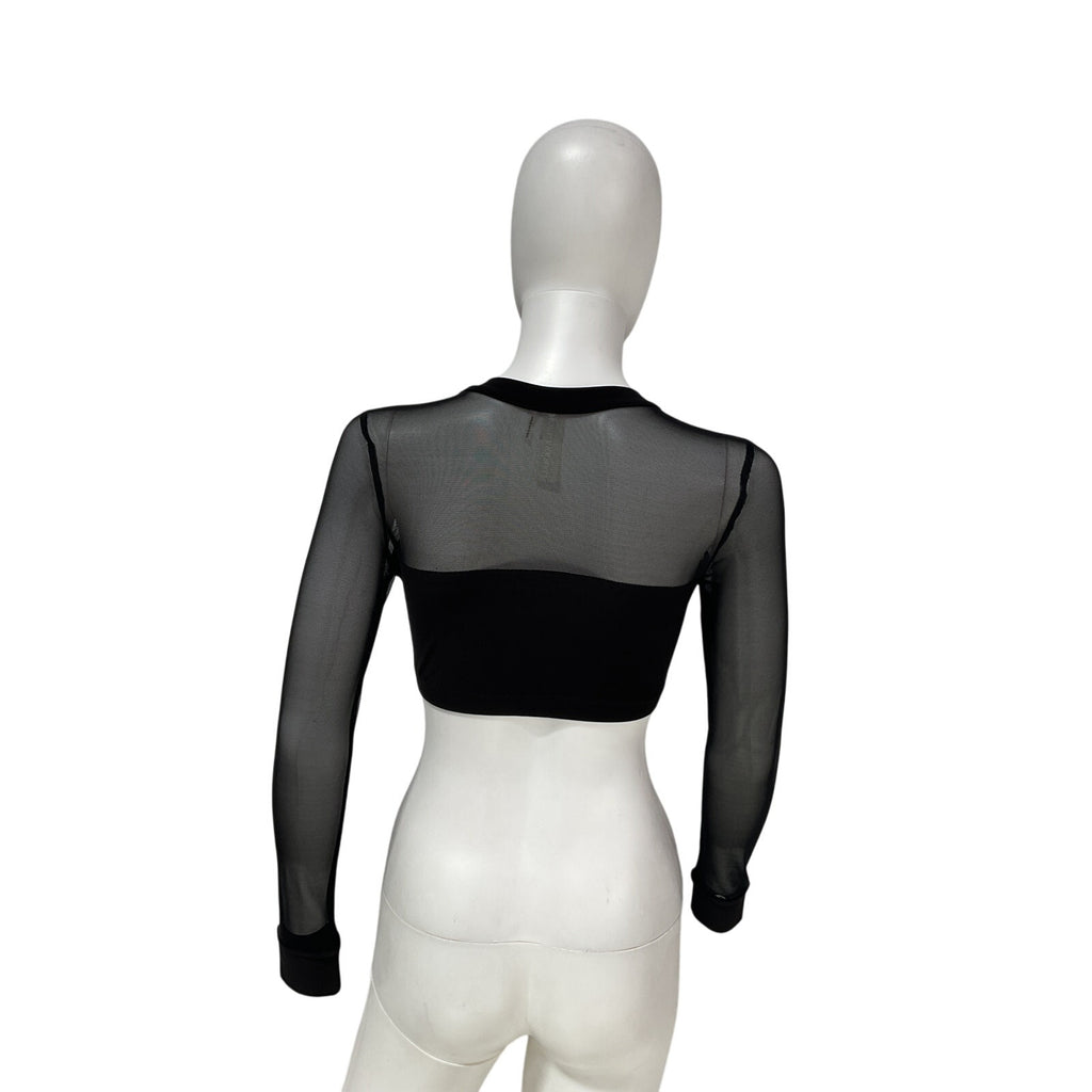 Norma Kamali x Revolve Black Polyester Crewneck Banded Midriff Top Size S