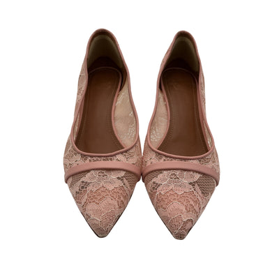 Malone Souliers Lace Pink Rina Pumps Size 6