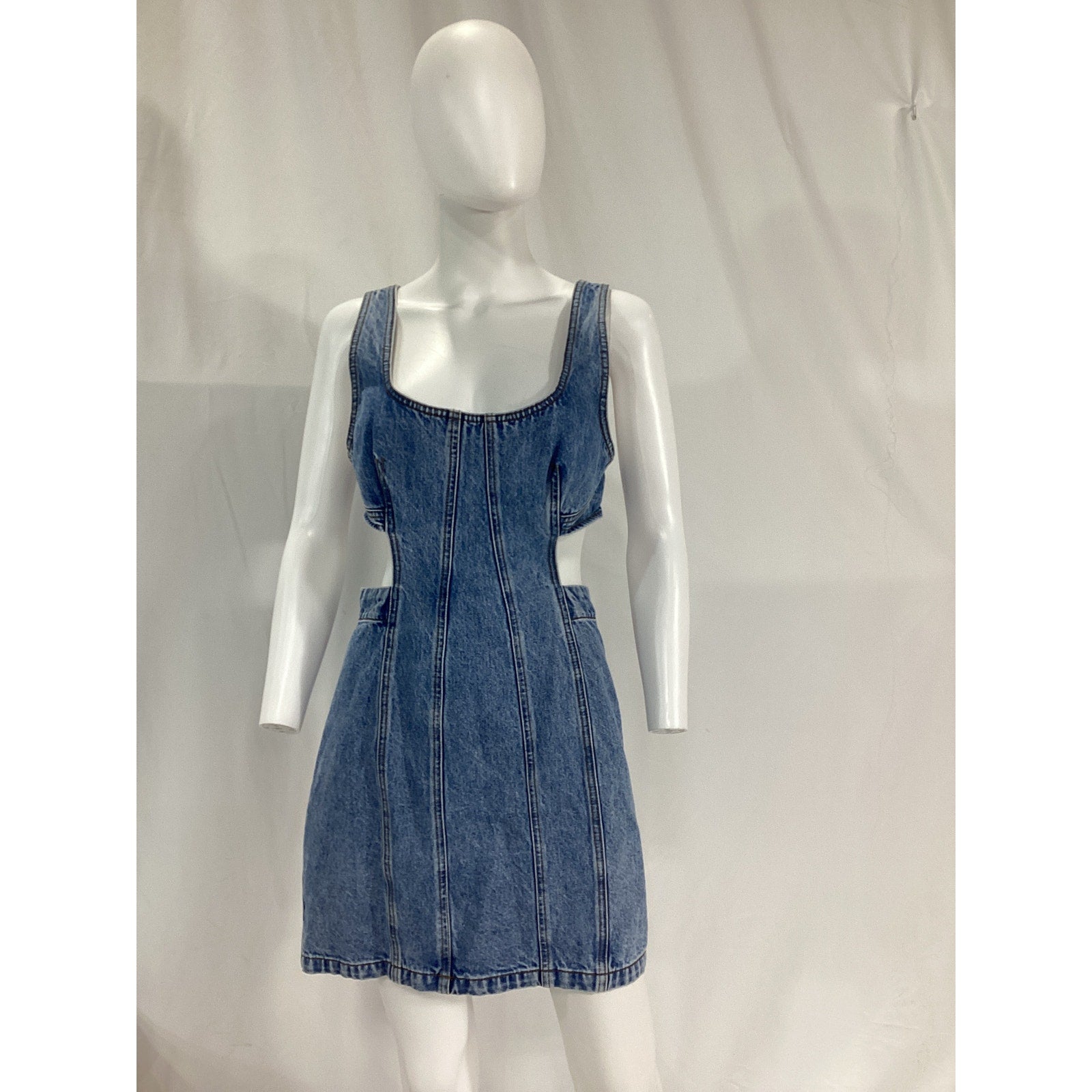 Grlfrnd 'Vivi' Blue Cut Out Tank Dress Size M