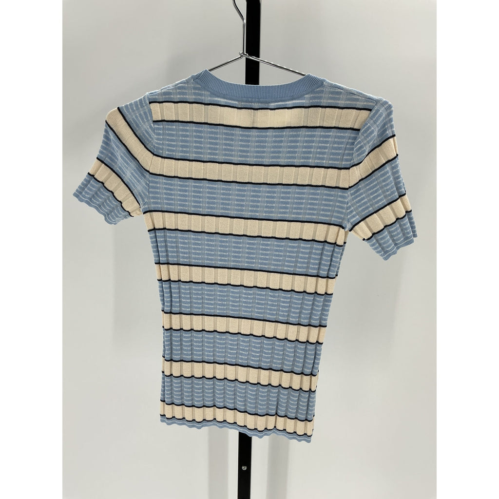 Rag & Bone 'Eloise' Blue Viscose Short Sleeve Crew Tee Size S