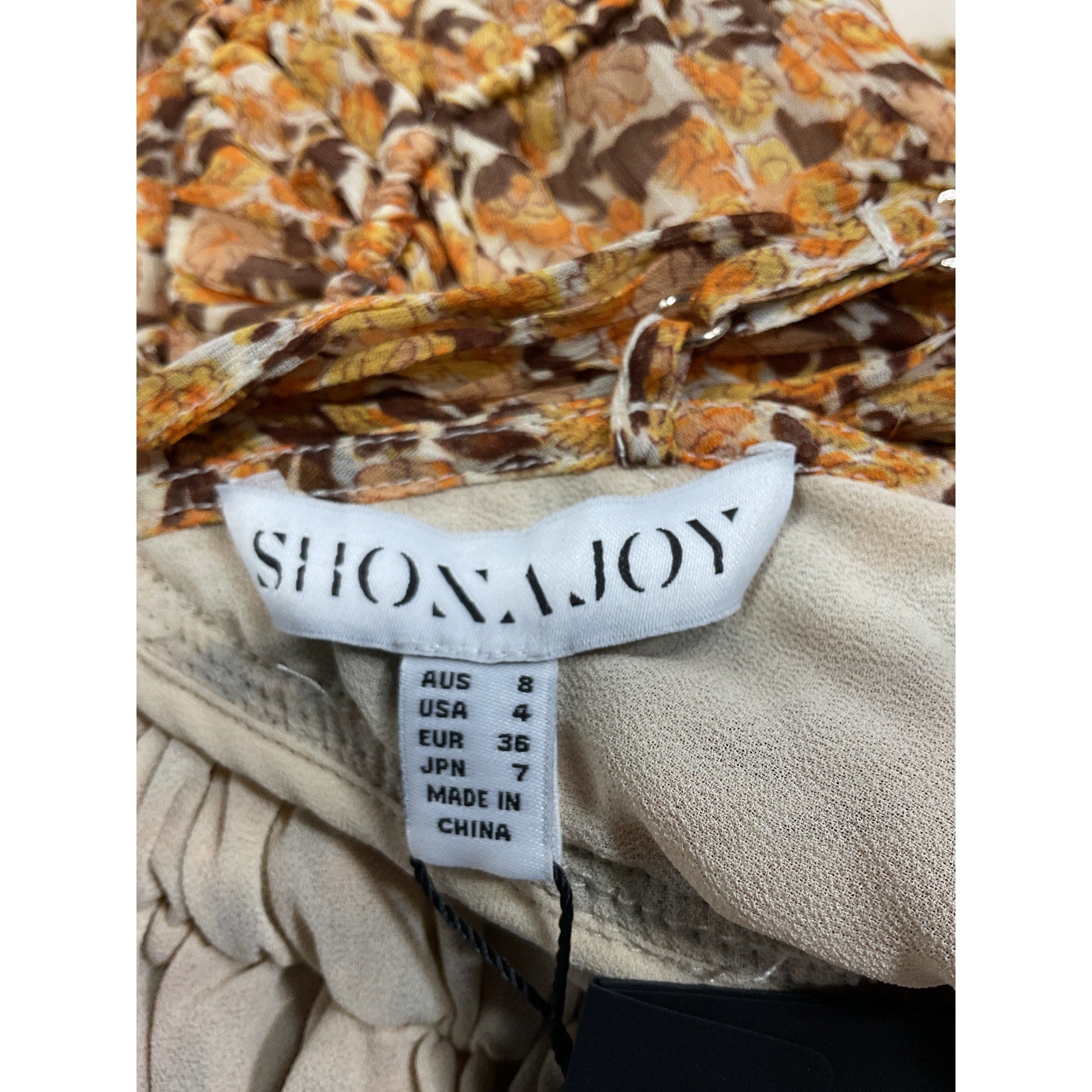 Shona Joy 'Colette' Yellow Chiffon High Neck Sleeveless Corded Mini Dress Size US 4 - NWT