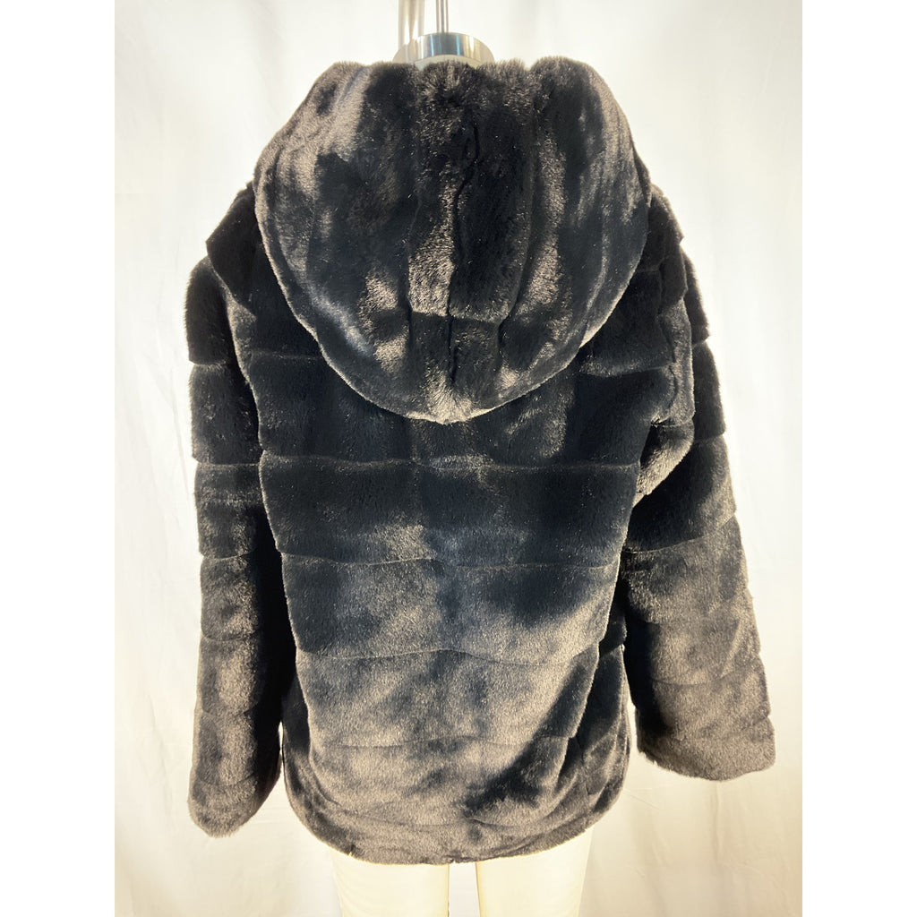 Apparis 'Goldie' Black Polyester 5 Faux Fur Jacket Size XS