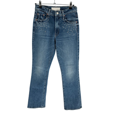 Mother Studded Metal Magic The Insider Flood Denim Jeans Size 26