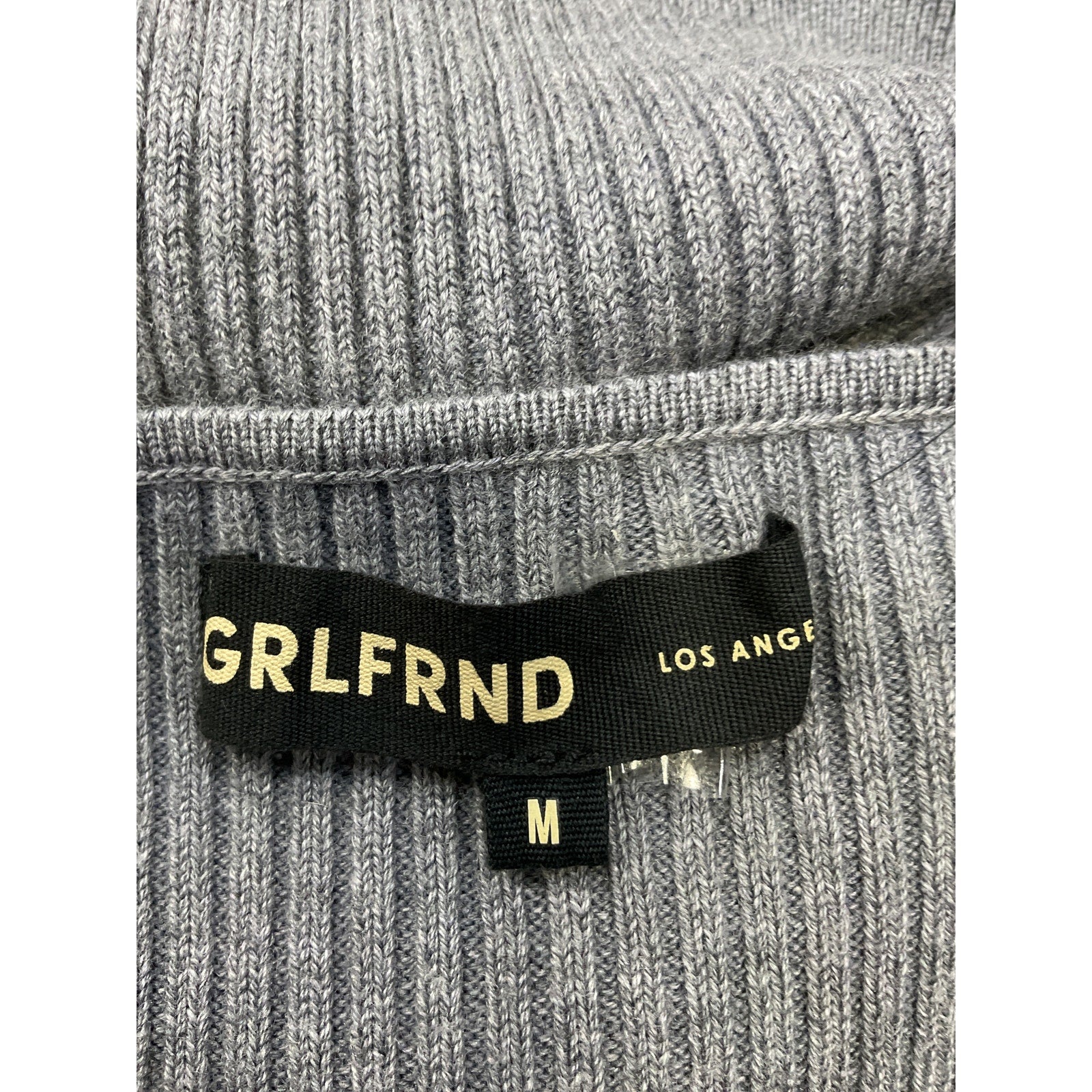Grlfrnd Gwen Cropped Grey Cotton Tank Size M