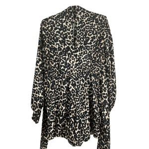 Hope Leopard Print Multicolor Mock Neck Belted Romper Size M