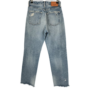 Moussy Distressed Blue Lomita Straight Leg Denim Jeans Size 26