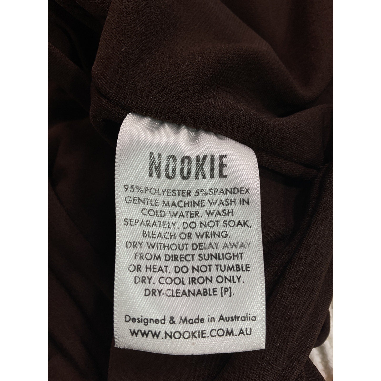 Nookie 'Aria' Brown Crepe Asymmetric Skirt Size XS