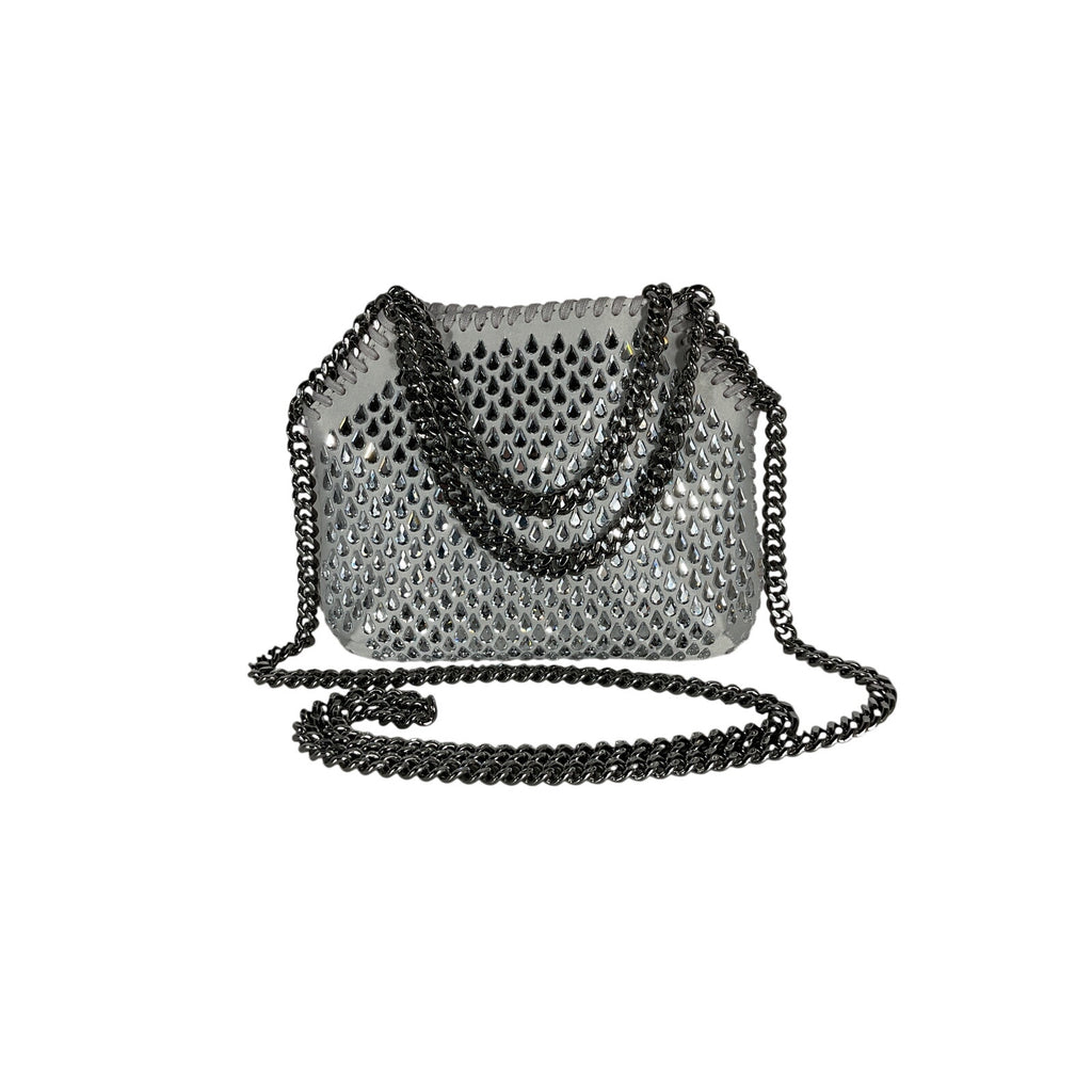 Stella Mccartney 'Falabella' Silver Crystal And Mesh Crystal-Embellished Mini Bag
