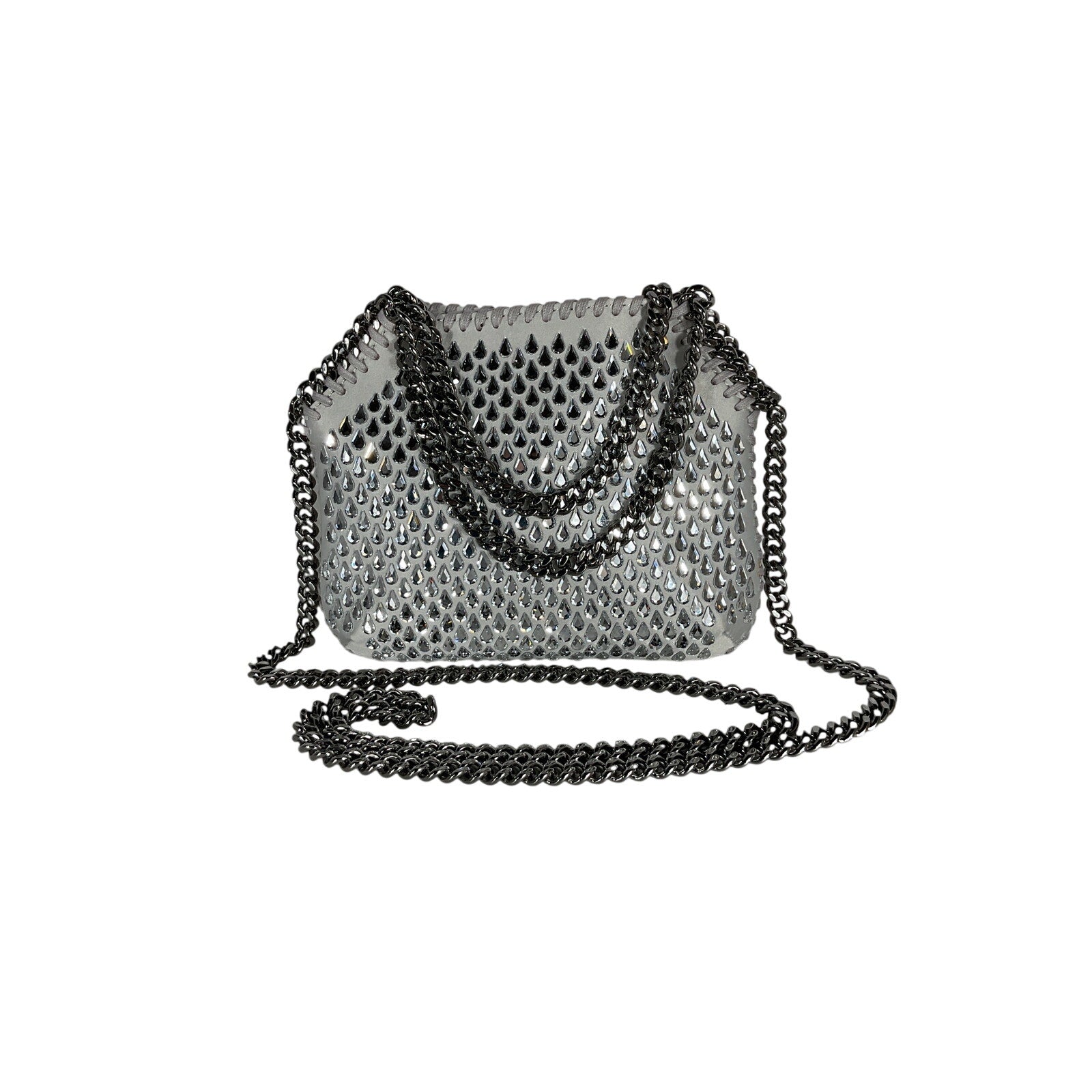 Stella Mccartney 'Falabella' Silver Crystal And Mesh Crystal-Embellished Mini Bag