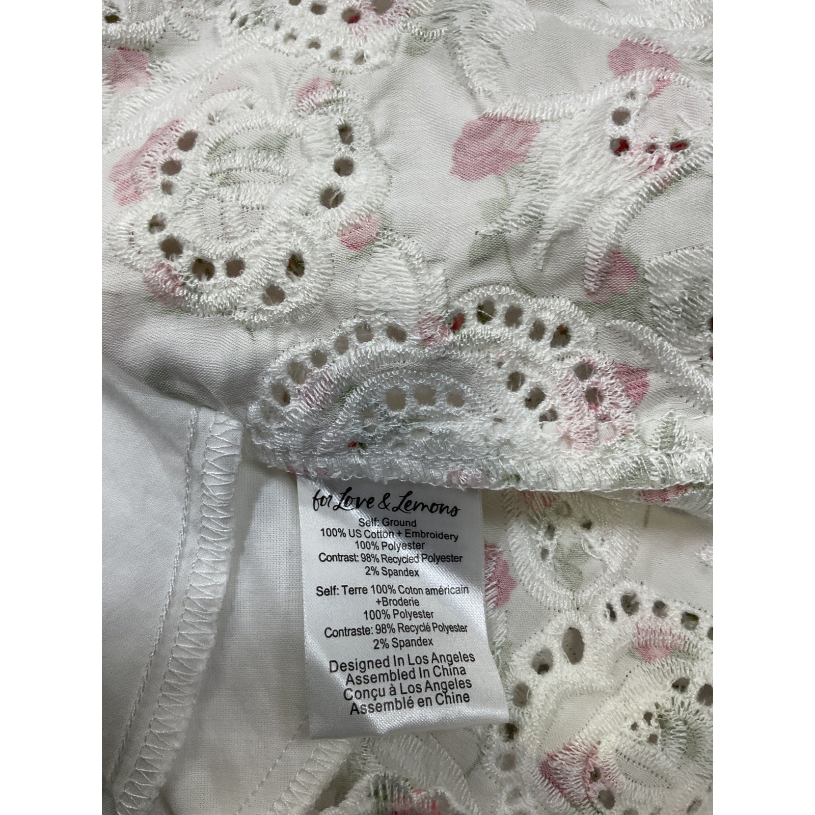 For Love & Lemons 'Jackson' White Cotton Mini Dress Size XS