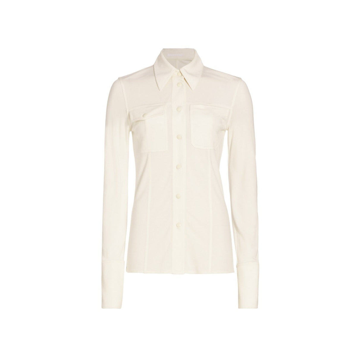 Helmut Lang Point Collar White Long Sleeve Pocket Shirt Size M