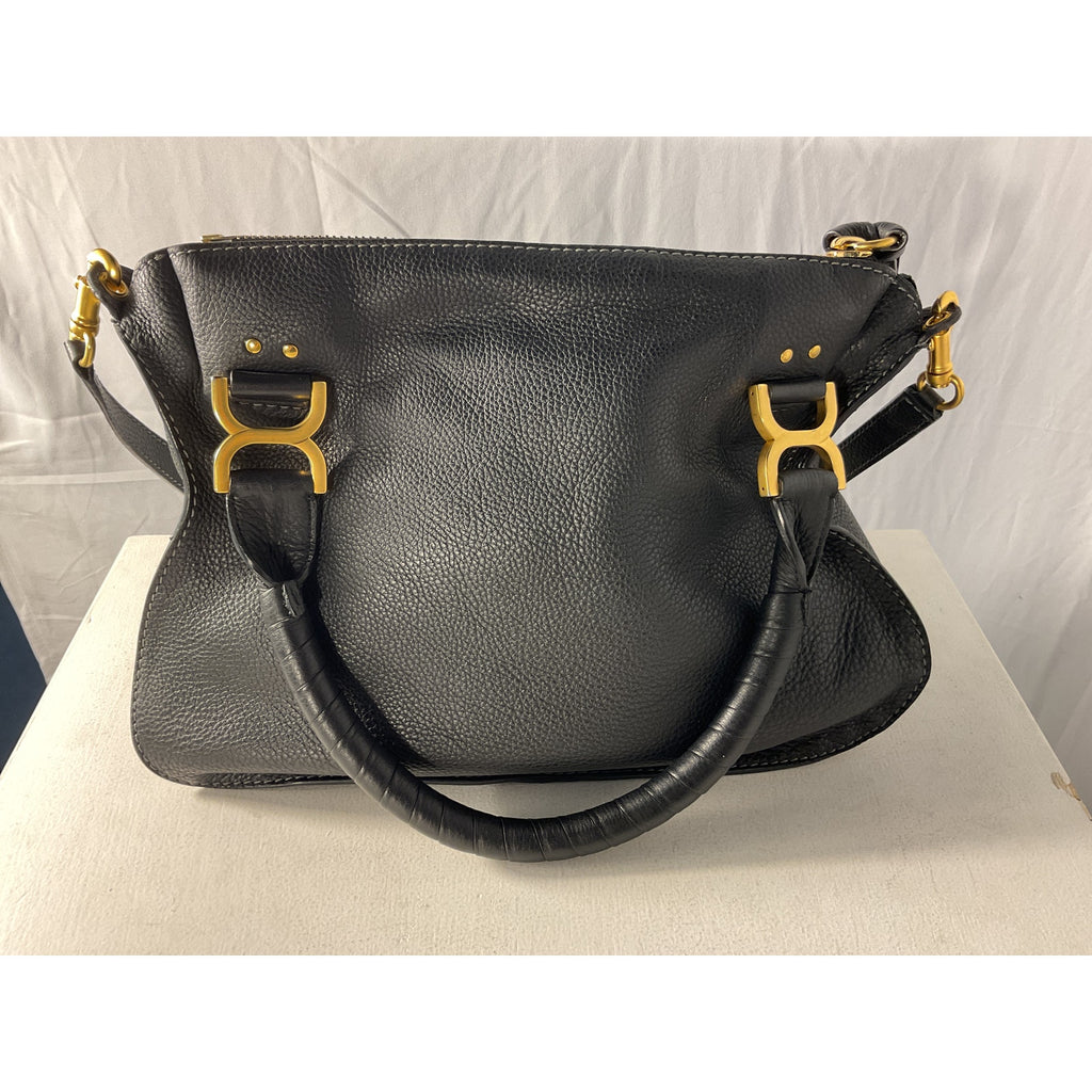 Chlo� Medium Black Leather Marcie Leather Satchel