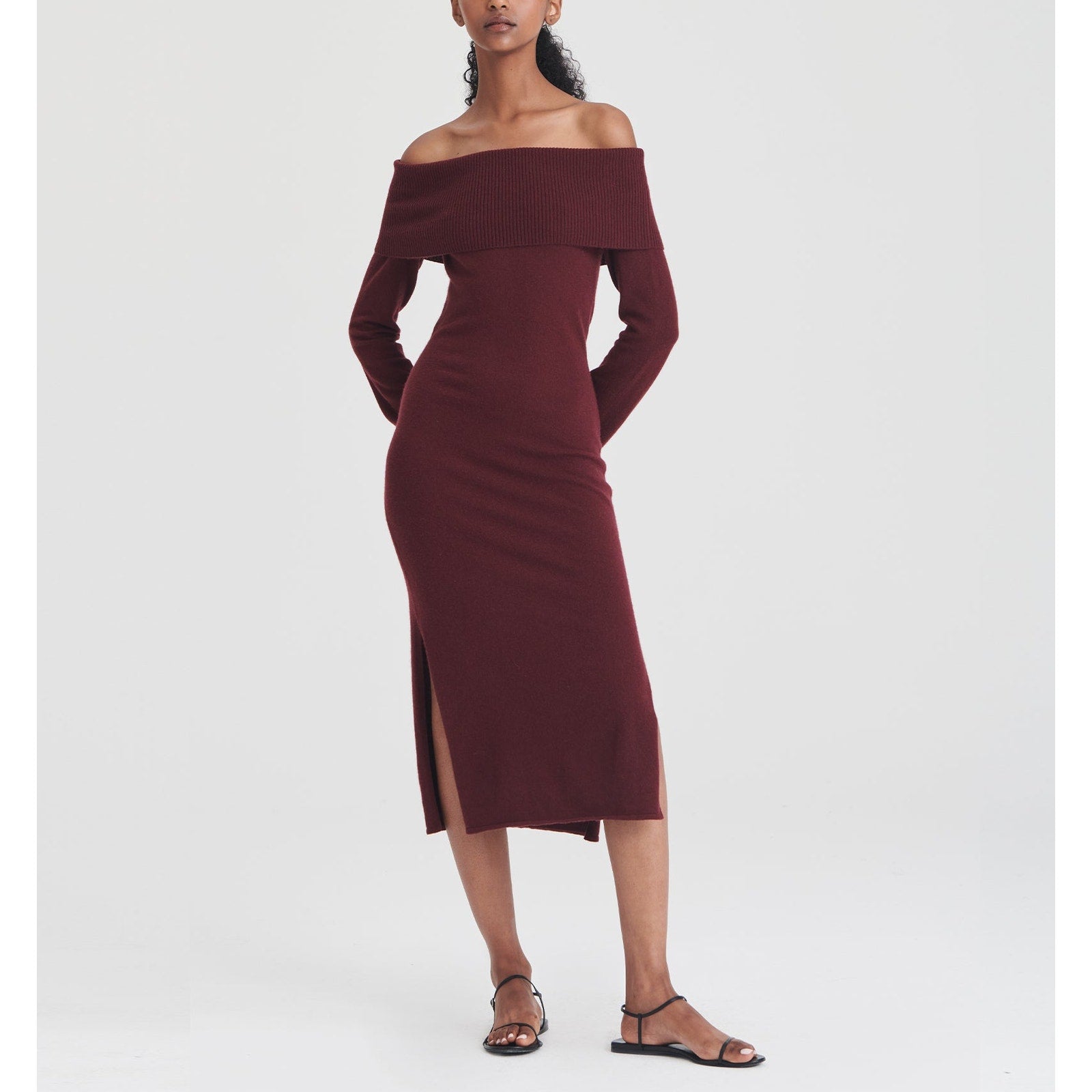 Naadam 'Signature' Pink Cashmere Cashmere Off The Shoulder Dress Size XXS - NWT