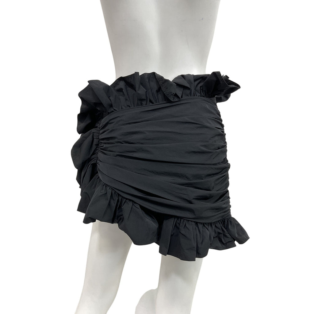 Area 'Ruffled' Black Nylon Mini Skirt Size 2