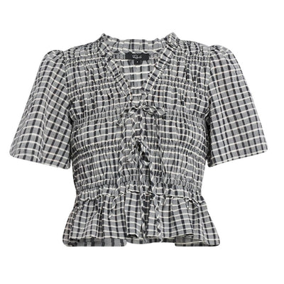 Neiman Marcus Smocked Multicolor Portia Blouse Size XS