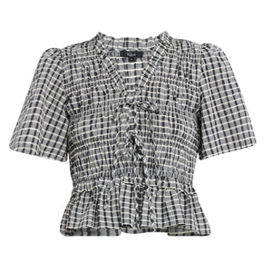 Neiman Marcus Smocked Multicolor Portia Blouse Size XS