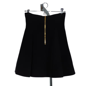 Balmain Elegant Black Button Embellished Pleated Crepe Mini Skirt Size 4 US / 36 FR