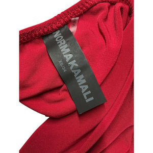 Norma Kamali Ruched Red Diana Dress Size XS